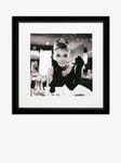 Audrey Hepburn - Breakfast at Tiffany's Framed Print & Mount, 46 x 46cm, Black/White