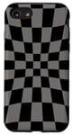 Coque pour iPhone SE (2020) / 7 / 8 Motif damier ondulé noir et gris