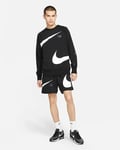 Nike Sportswear French Terry Fleece Big Swoosh Shorts Black White Size Medium