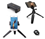 YIPHONG Phone Tripod,Lightweight Portable Camera Tripod for Iphone/Samsung/Smartphone/Action Camera/DSLR Camera with Phone Holder & Wireless Bluetooth Control Remote