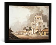 'Image encadrée de Thomas Daniell "View on the chitpore Road, Calcutta, plate II from' Oriental Scenery ', published 1797, d'art dans le cadre de haute qualité Photos fait main, 40 x 30 cm, noir mat