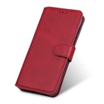 FANFO® Case for Xiaomi Poco X3 Pro/Poco X3 NFC, [Classic Series] Premium Leather Wallet Cover Magnetic Clasps Flip with Kickstand and Credit Slots, Red