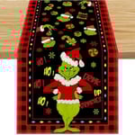 Linneduk Röd Jul Bordslöpare God Jul Bordsduk Jul Jul Buffalo Plaid Check Vinter Semester Hem Kök Matrum 13x72”