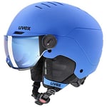 uvex Rocket jr Visor - Ski Helmet for Kids - Visor - Individual Fit - Blue Matt - 51-55 cm