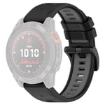 Garmin Fenix 7/7 Pro/6/6 Pro etc. Klockarmband i silikon - Svart/Grå