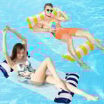 Pool Hammock, Set av 2 Flytande Hängmatta Flytande Säng Solstol Uppblåsbar 4-i-1 Bärbar Hopvikbar Flytande Hängmatta Ultralätt Flytande Hängmatta, Mörk B