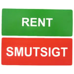 Diskmagnet, Röd/Grön, Rent/Smutsigt, Vit text