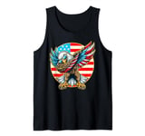Dabbing Bald Eagle 4th Of July Patriotic American Flag Tank Top