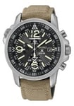 Seiko Klockarmband V172-0AL0 / SSC293P1 L0DG012J0 Läder/Textil Beige 21mm