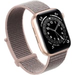 Kompatibel med Apple Watch-armband, sportband i nylon för kvinnor och män, kompatibel med iWatch Series Ultra 8 7 6 5 4 3 2 1 SE (38/40/41 mm, rosa sand)