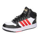 adidas Hoops Mid Shoes Sneakers, FTWR White/Vivid Red/Core Black, 38 2/3 EU