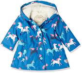 Hatley Girl's Sherpa Lined Splash Jacket, Colour Changing Prancing Horses, 12 Years