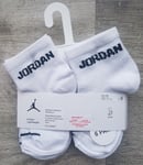 Jordan Ankle White Socks Lightweight Pack Of 6 Pairs Size 4-5
