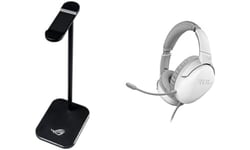 ROG Strix GO Core Moonlight White 3.5mm Gaming Headset with Discord Certified Mic, Hi-Res Audio and ROG Headset Stand