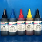 5x100ml PIGMENT/DYE Printer Refill Ink CANON Pixma iP8750 iX6800 iX6850 Non OEM