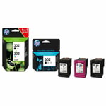 2x Genuine HP 302 Black & 1x Colour Ink Cartridge For OfficeJet 3835 Printer