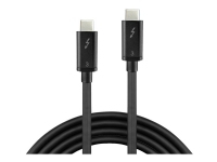 Lindy - Thunderbolt-kabel - 24 pin USB-C (hane) till 24 pin USB-C (hane) - USB 3.1 / Thunderbolt 3 / DisplayPort 1.2 - 20 V - 5 A - 80 cm - passiv, rund, stöd för 5K, USB-strömförsörjning (100W) - svart