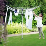 Brabantia Lift-O-Matic60m Rotary Airer Washing Line with Ground Spike and  Cover