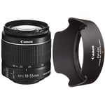 Canon EF-S Zoom Lens 18 mm - 55 mm - f/3.5-5.6 IS MK II & EW-63C lens hood for EF-S 18-55mm f/3.5-5.6 IS STM objective
