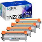 LxTek Compatible Cartouche de Toner Remplacement pour Brother TN2220 TN2010 pour HL-2130 MFC-7360N DCP-7055W MFC-7460DN HL-2240 DCP-7060D HL-2240D HL-2250DN FAX-2840 FAX-2940 (Noir, 4-Pack)