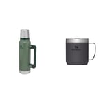 Stanley Classic Legendary Thermos Flask 1.4L - Keeps Hot or Cold for 40 Hours & Classic Legendary Camp Mug 0.35L - Stainless Steel Camping Mug - BPA-Free Thermos