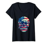 Womens Grunt Patriotic American Bald Eagle Rock Style V-Neck T-Shirt