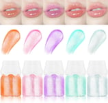 5 Colors Fruit Flavored Lip Gloss Makup Lip Oil Set Clear Lip Gloss Glow Recipe 
