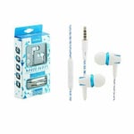 Noise Isolating Super Bass Blue 3.5mm Plug In-Ear Earphones Headphones MIC