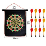 LHQ-HQ Powerful Magnet Darts Target, Magnet Darts, 12 Inches, Children Adult Dart Board Game Party Set Gift Box 12 Darts