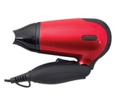 Travel 1200W Hair Dryer Compact Small with Folding Handle – Red & Black
