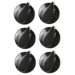 Belling Oven Cooker Hob Gas Flame Control Knobs (Black, Pack of 6)