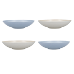 KitchenCraft 22 cm Pasta Bowls Lead-Free Glazed Stoneware Set of 4 Blue/Cream