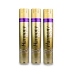 3 x Harmony Gold Extra Firm Hold & Shine Hairspray 400ml