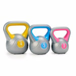 York 2kg 3kg & 4kg Kettlebell Set Vinyl Weight Lifting Exercise Fitness Workout