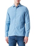 Hackett London Men's Bleach Denim Shirt, Blue, XXL