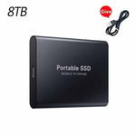 Disque dur externe SSD portable haute vitesse,stockage de masse,interface USB 3.0,2 To,4 To,8 To,16 To,30 To- 8TB Black[C]