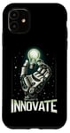 Coque pour iPhone 11 Main de robot futuriste avec ampoule d'ingénierie robotique