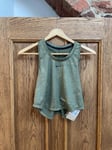 Nike ONE tank TOP SIZE XS 6 8 OLIVE GOLD crop DRI-FIT printed training BNWT