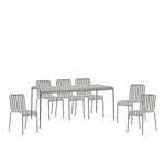 HAY - Palissade matgrupp med bord 90x170cm & 6 stolar sky grey - Matgrupper utomhus - Ronan & Erwan Bouroullec