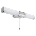 Long Life Lamp Company IP44 Bathroom Mirror Light Frosted LED 8w Cool White Shaving Mirror Light Pull Cord Switch ML14