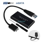 New Black mSATA to USB 3.0 External Enclosure Converter Adapter SSD Case Box UK