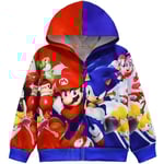 Super Mario Bros 3D-tryck Barn Hoodie Jacka Rock Långärmad Cartoon Casual Full Zip Hoodies Ytterkläder B B 5-6 Years