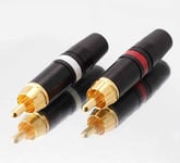 Neutrik REAN NYS373 Heavy Duty RCA Phono Plugs - Set of 4