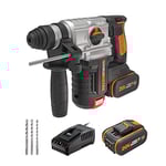 WORX Nitro - Perforateur sans Fil 20V - Force de Fappe de 2,2J - Pour le Perçage, Perçage à Percussion et Burinage - 24mm Béton - Vitesse Variable - Livré Avec Batterie, Chargeur, Accessoires - WX380
