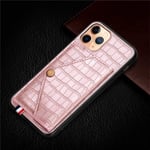 Phone Case IBHT Magnetic Card Holder Case For IPhone 6 6s 7 8 Plus Leather Wallet Back Case For Iphone X XR XS Max 11 Pro Max Phone Cover 1 (Color : Rose Gold, Size : For iPhone XR)