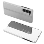 SKALO Samsung S23 Clear View Plånboksfodral - Silver Silver