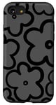 Coque pour iPhone SE (2020) / 7 / 8 Joli motif floral sauvage gris anthracite noir floral