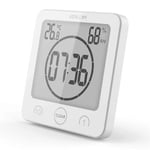 Badrumsklocka, Dusch Timer Alarm Digital Klockor, Vattentät Timer White