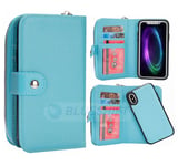 Apple iPhone XS Max Zipper Wallet Case Light Blue