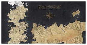 SD Toys 8436546891949 Poster En Verre Game of Thrones Westeros Map 50 x 25 cm